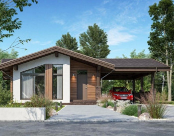 АС-90. Баня с навесом 8*14 метров